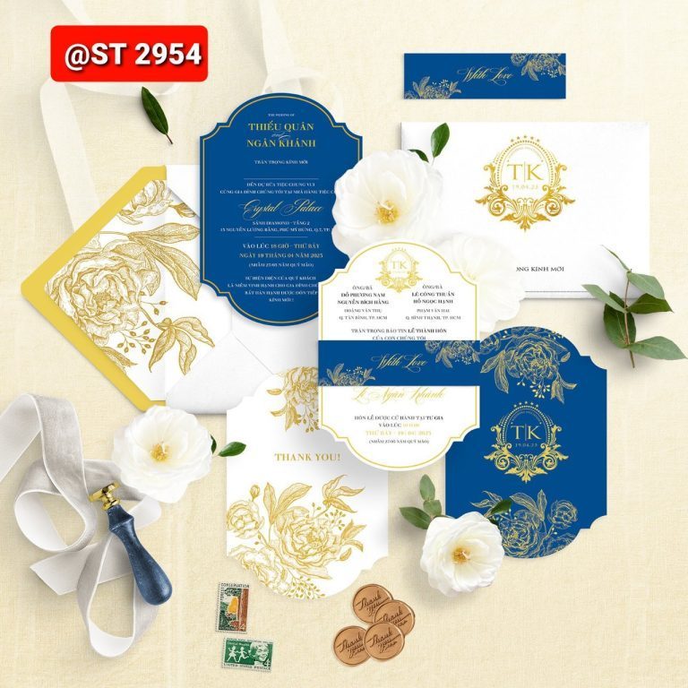 Mẫu thiệp cưới cổ điển cao cấp Sparkling