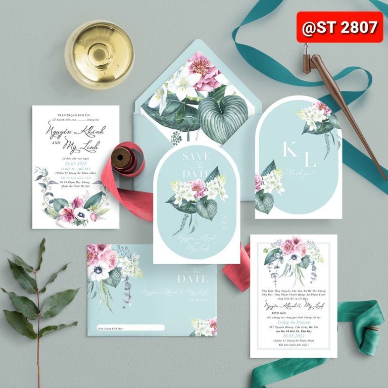 Mẫu thiệp cưới phong cách thiên nhiên rất được các cặp đôi yêu thích và lựa chọn