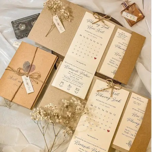 Thiệp cưới phong cách Vintage