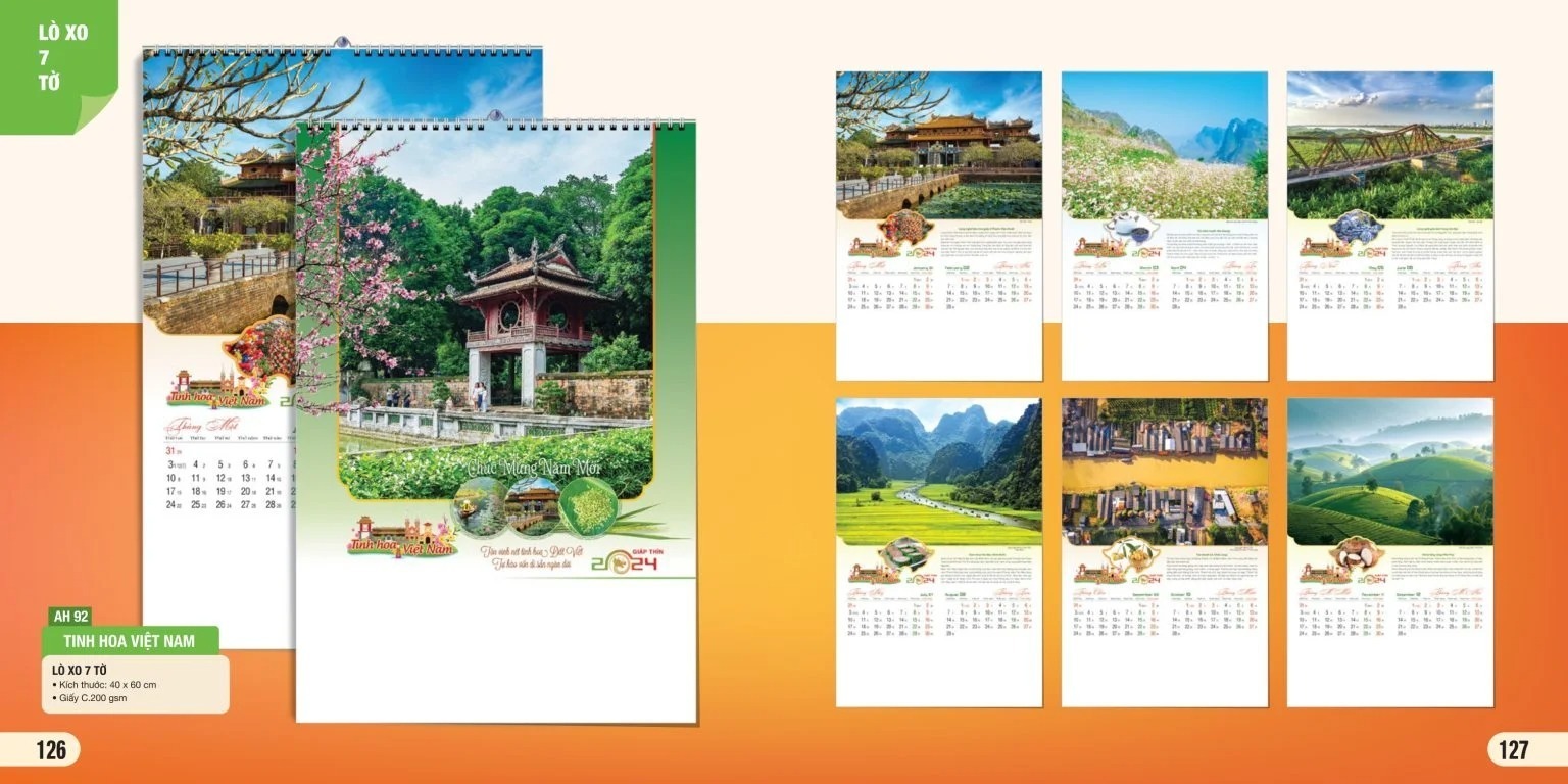 Lịch treo tường Lịch treo tường lò xo